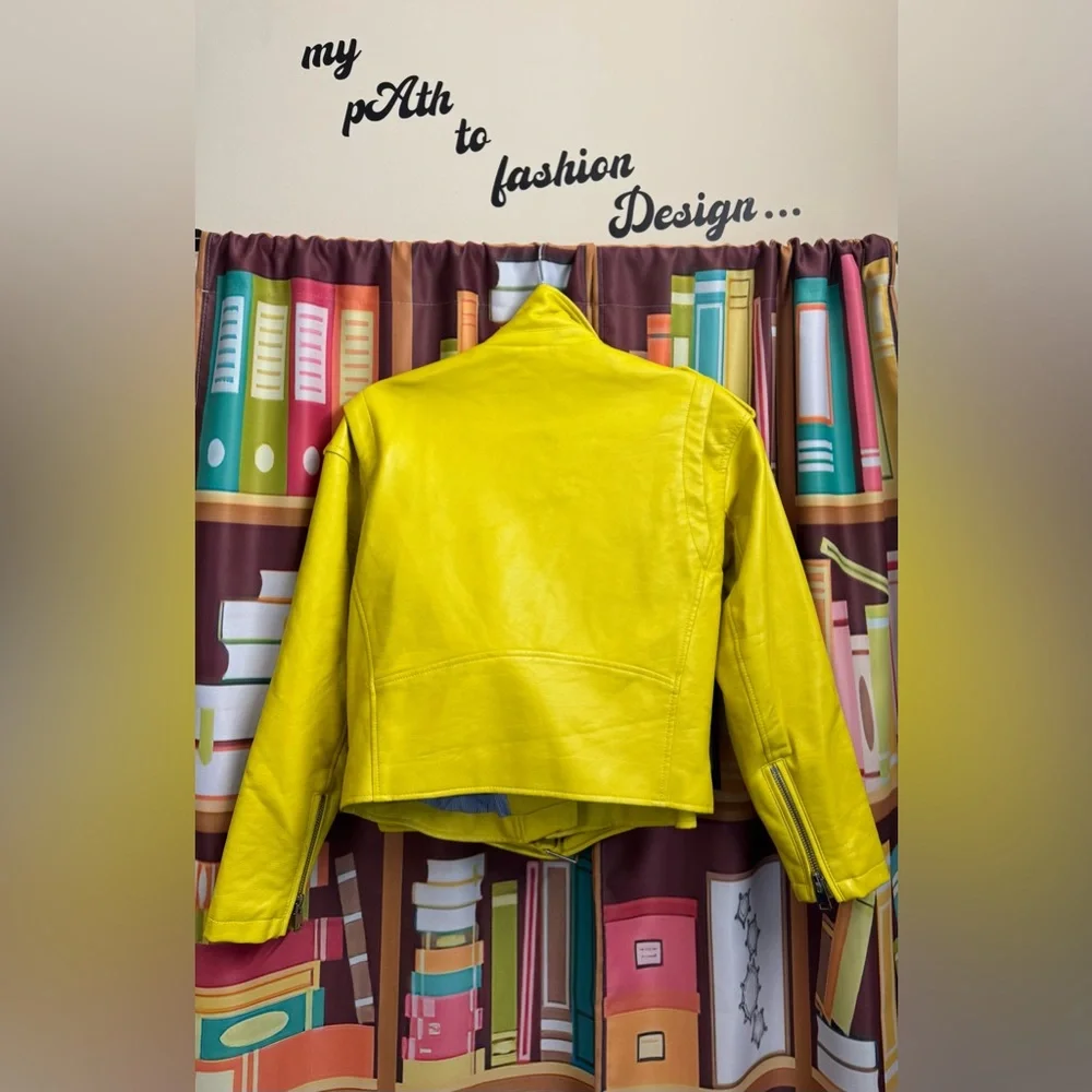Zara Yellow Biker Jacket - Picture 3 of 7